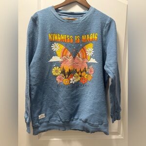 Simply Southern Blue Ribbed Happiness is Magic Sweatshirt Size L